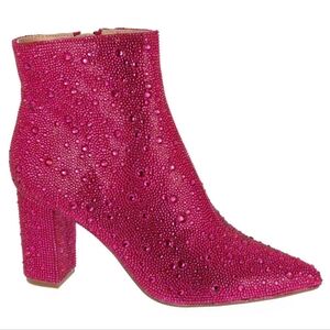 Betsey Johnson Cady All-Over Rhinestone Ankle Boot